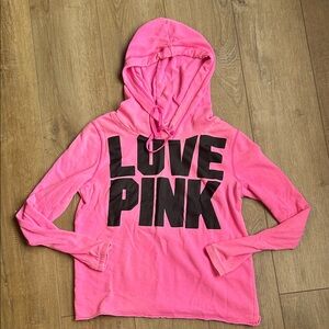 Victoria's Secret Pink Hoodie with Black Lettering M